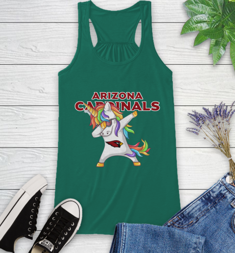 Arizona Cardinals NFL Football Funny Unicorn Dabbing Sports Racerback Tank 7
