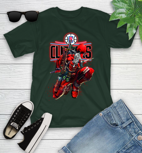 NBA Deadpool Marvel Comics Sports Basketball LA Clippers Youth T-Shirt 5