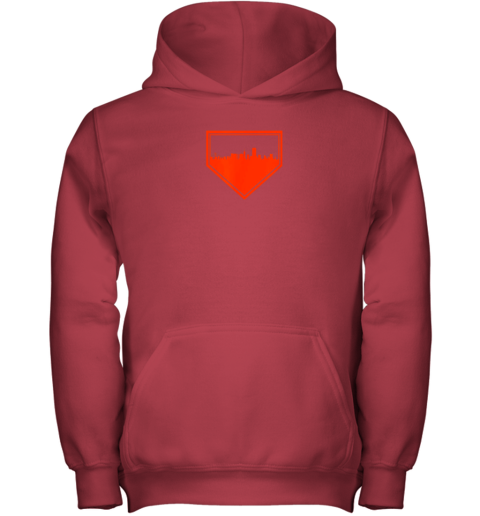 8tmu san francisco baseball home plate vintage sf skyline youth hoodie 43 front red