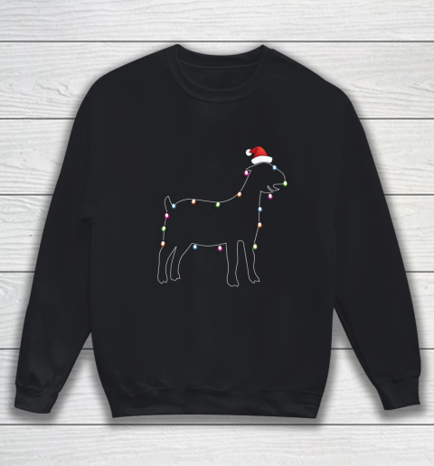 Santa Goat Christmas color led light Funny Xmas Goat Sweatshirt