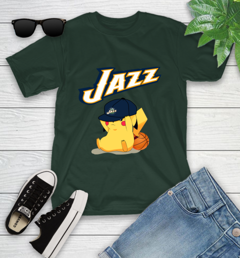 NBA Pikachu Basketball Sports Utah Jazz Youth T-Shirt 5