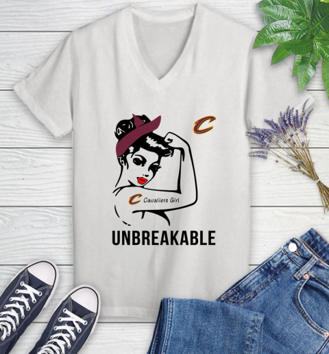 NBA Cleveland Cavaliers Girl Unbreakable Basketball Sports Women's V-Neck T-Shirt