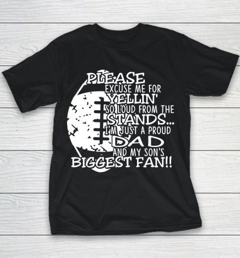 Father's Day Funny Gift Ideas Apparel  Football Dad Sons Biggest Fan T Shirt Youth T-Shirt
