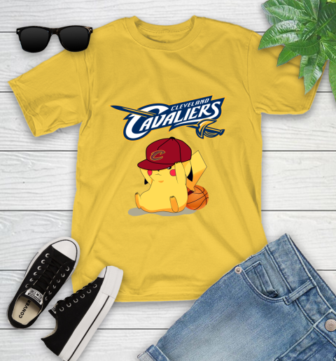 NBA Pikachu Basketball Sports Cleveland Cavaliers Youth T-Shirt 8