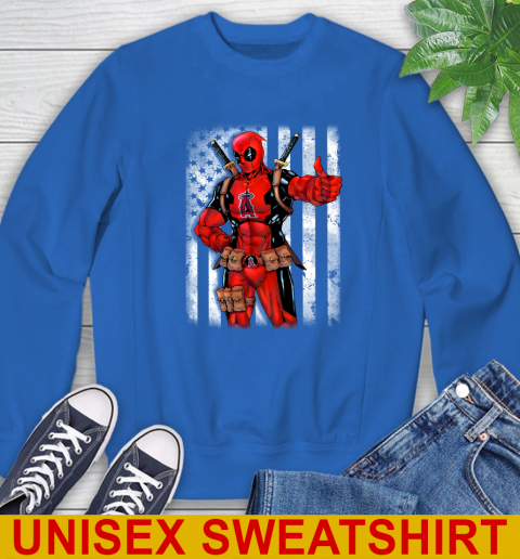 MLB Baseball Los Angeles Angels Deadpool American Flag Shirt Sweatshirt 11