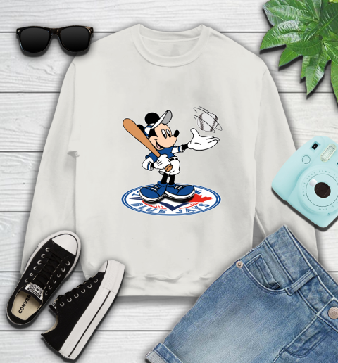MLB Baseball Toronto Blue Jays Cheerful Mickey Disney Shirt Sweatshirt 12