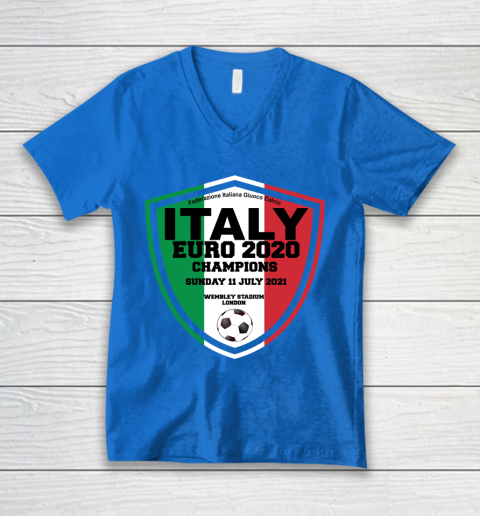 Italy Football Italian Football Forza Italia Champions Euro 2020 V-Neck T-Shirt 5