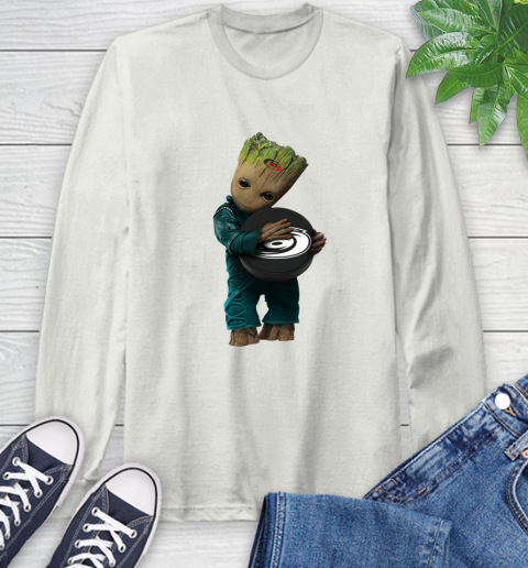 NHL Groot Guardians Of The Galaxy Hockey Sports Carolina Hurricanes Long Sleeve T-Shirt 12