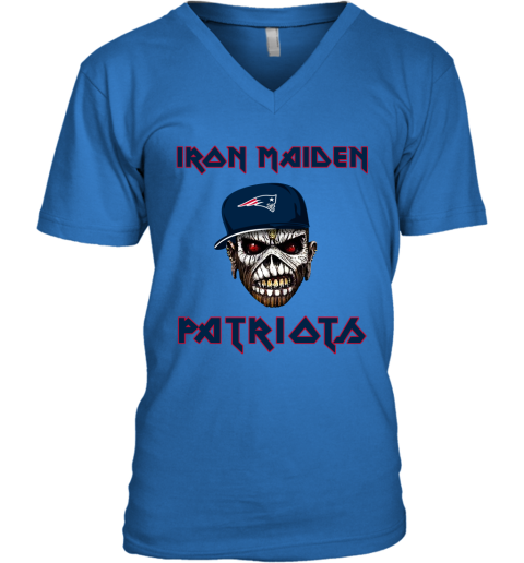 NFL New England Patriots Iron Maiden Rock Band Music Football Sports WSRkVJHSSoP v neck unisex 8 95 151514 front royal