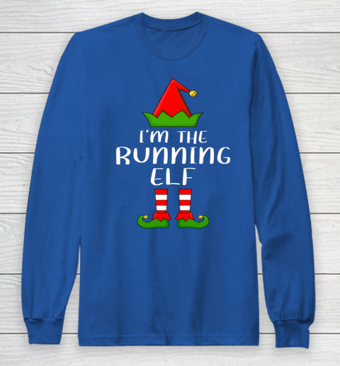 Funny Family Christmas Shirts I'm The Running Elf Christmas Long Sleeve T-Shirt 4