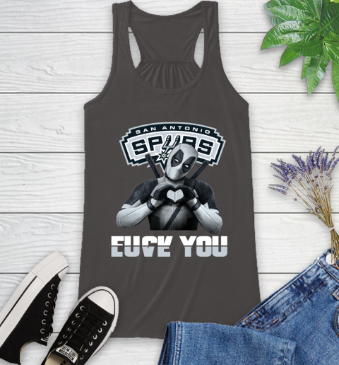 NBA San Antonio Spurs Deadpool Love You Fuck You Basketball Sports Racerback Tank 11