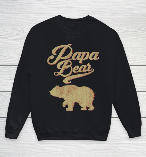 Father's Day Funny Gift Ideas Apparel  Vintage Papa Bear Father Youth Sweatshirt