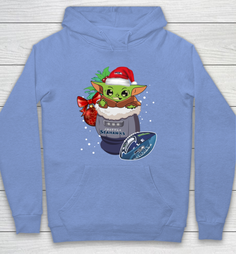 Seattle Seahawks Christmas Baby Yoda Star Wars Funny Happy NFL Hoodie 11