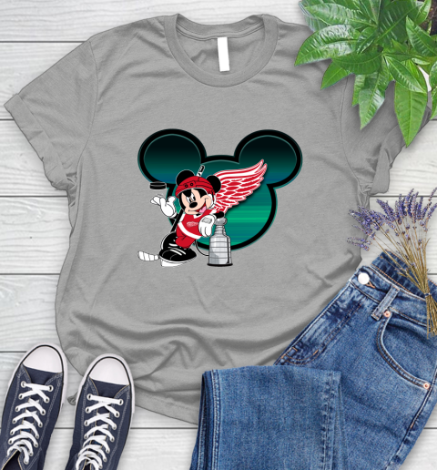 NHL Detroit Red Wings Stanley Cup Mickey Mouse Disney Hockey T Shirt Women's T-Shirt 10
