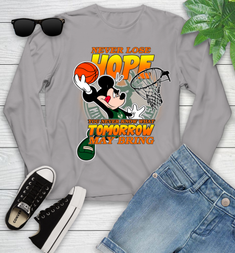 Milwaukee Bucks NBA Basketball Mickey Disney Never Lose Hope Youth Long Sleeve 5