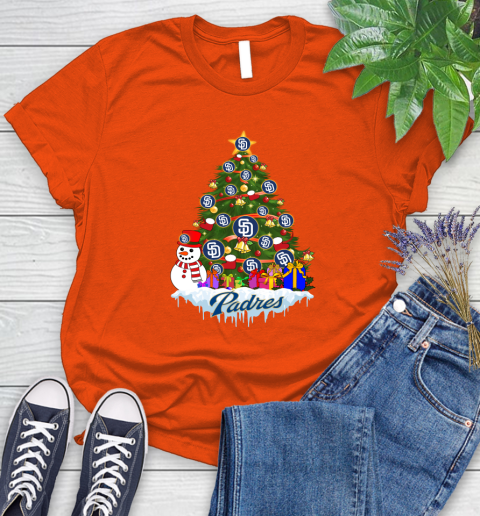 San Diego Padres Merry Christmas MLB Baseball Sports Women's T-Shirt 4