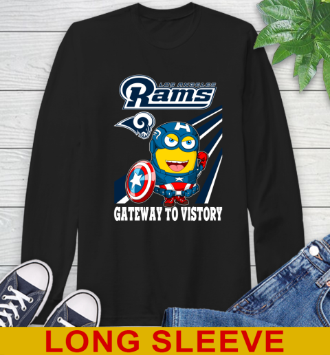 NFL Football Los Angeles Rams Captain America Marvel Avengers Minion Shirt Long Sleeve T-Shirt