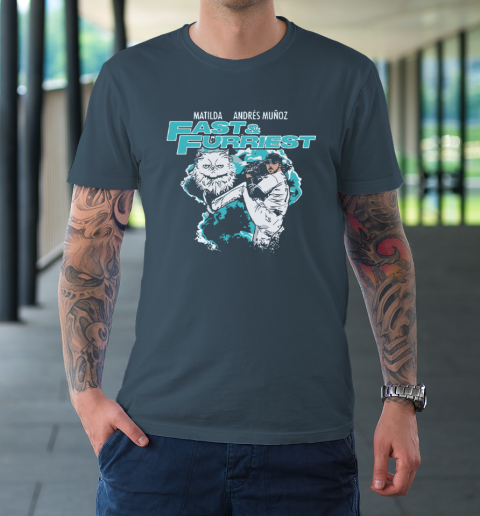 Matilda & Andres Muñoz Fast & Furriest Mariners T-Shirt 4