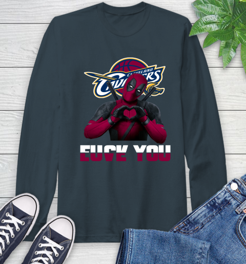 NBA Cleveland Cavaliers Deadpool Love You Fuck You Basketball Sports Long Sleeve T-Shirt 9