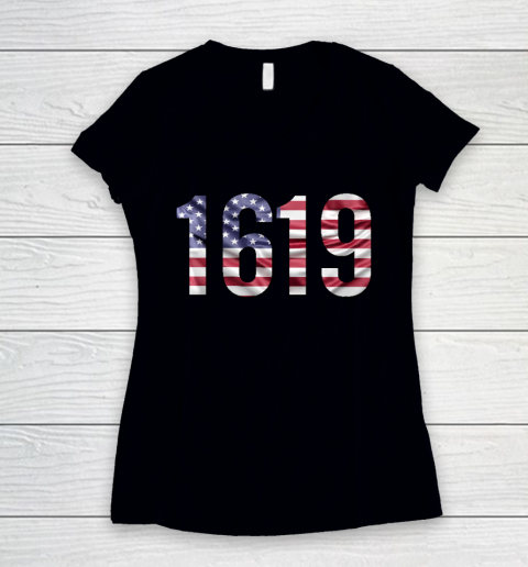 1619 USA Women's V-Neck T-Shirt