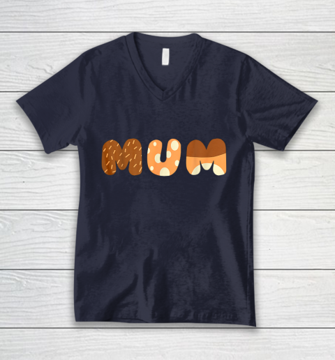 Bluey Mum for moms on Mother Day Chili V-Neck T-Shirt 2