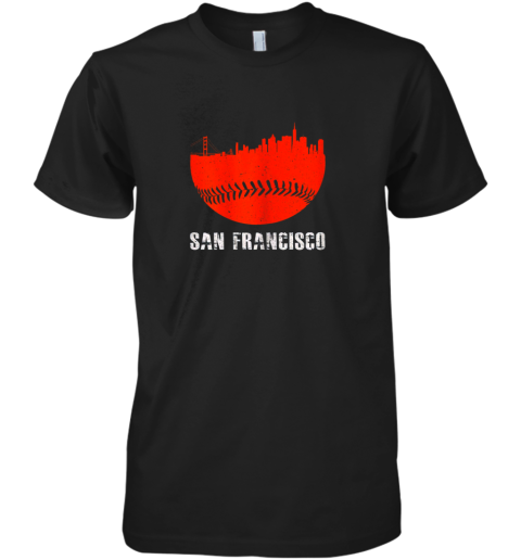 San Francisco Baseball Downtown Skyline For Fan Premium Men's T-Shirt