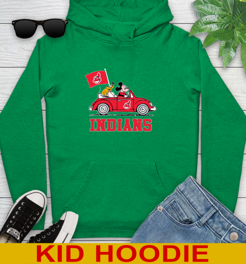 MLB Baseball Cleveland Indians Pluto Mickey Driving Disney Shirt Youth Hoodie 8