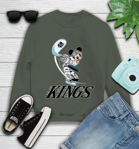NHL Hockey Los Angeles Kings Cheerful Mickey Mouse Shirt Youth Sweatshirt 9