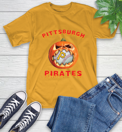 MLB Pittsburgh Pirates Halloween Pumpkin Baseball Sports T-Shirt 3