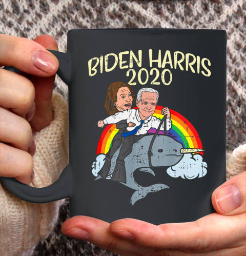 Biden Harris 2020 Narwhale Rainbow Funny Joe Kamala Democrat Ceramic Mug 11oz