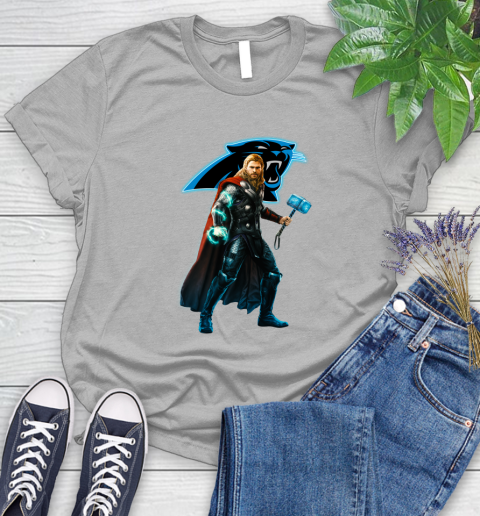 NFL Thor Avengers Endgame Football Carolina Panthers Women's T-Shirt 5