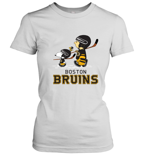 Let's Play Bostons Bruins Ice Hockey Snoopy NHL Women's T-Shirt