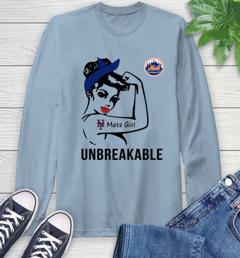 MLB New York Mets Girl Unbreakable Baseball Sports Long Sleeve T-Shirt 6