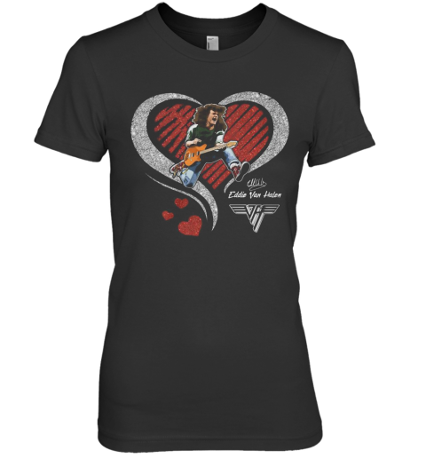Heart Eddie Van Halen Diamond Signature Premium Women's T-Shirt