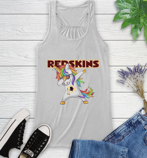 Washington Redskins NFL Football Funny Unicorn Dabbing Sports Racerback Tank