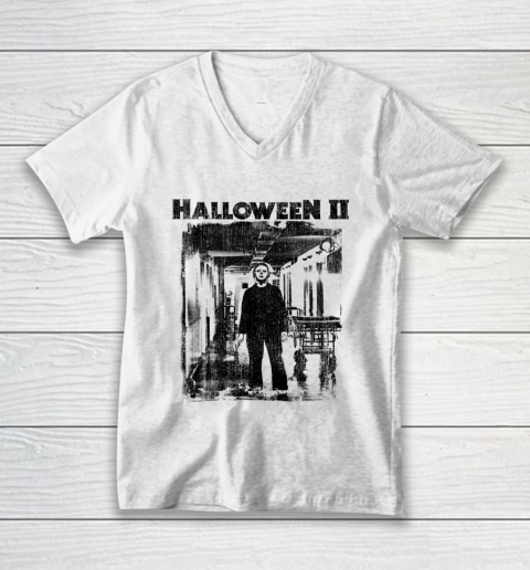 Universal Monsters Halloween 2 Michael Myers Hallway V-Neck T-Shirt
