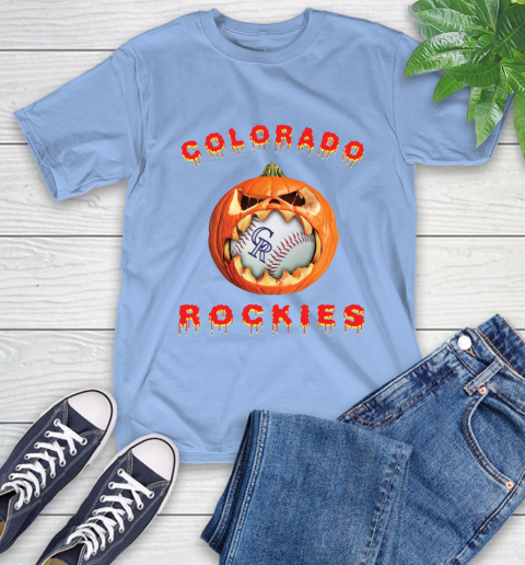 MLB Colorado Rockies Halloween Pumpkin Baseball Sports T-Shirt 11