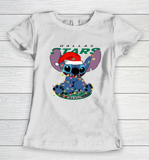 Dallas Stars NHL Hockey noel stitch Christmas Women's T-Shirt