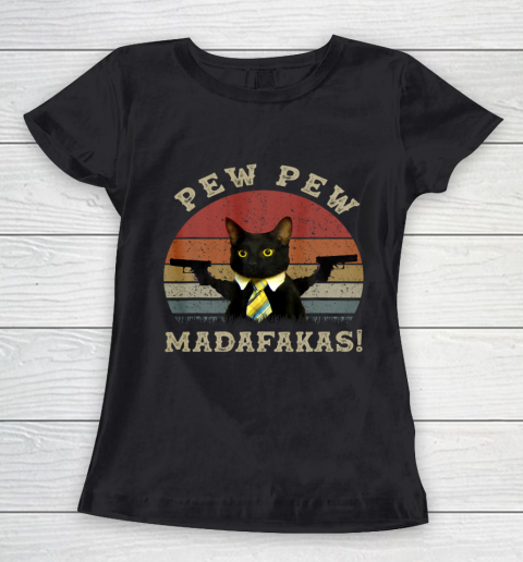 Cat Vintage Pew Pew PewPew Madafakas Cat Crazy Pew Vintage Women's T-Shirt