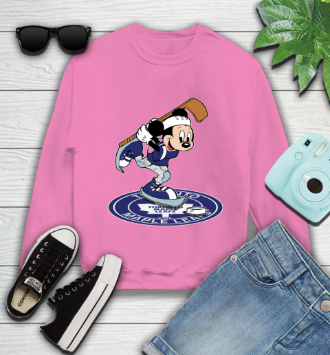 NHL Hockey Toronto Maple Leafs Cheerful Mickey Disney Shirt Youth Sweatshirt 6