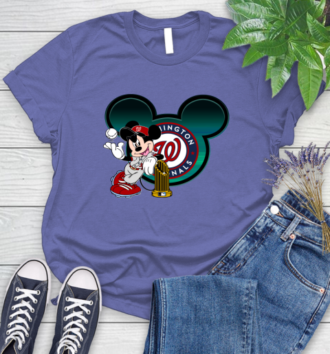 MLB Washington Nationals The Commissioner's Trophy Mickey Mouse Disney Women's T-Shirt 11