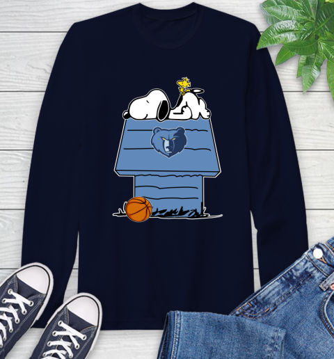 Memphis Grizzlies NBA Basketball Snoopy Woodstock The Peanuts Movie Long Sleeve T-Shirt 4