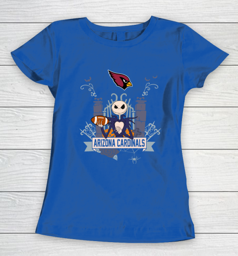 NFL Arizona Cardinals Football Jack Skellington Halloween Women's T-Shirt 8
