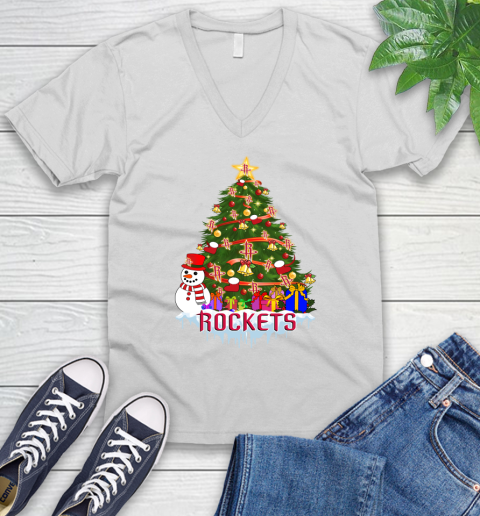 Houston Rockets Merry Christmas NBA Basketball Sports V-Neck T-Shirt