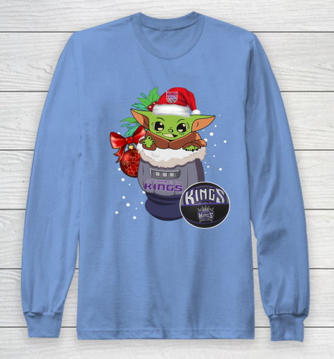 Sacramento Kings Christmas Baby Yoda Star Wars Funny Happy NBA Long Sleeve T-Shirt 11