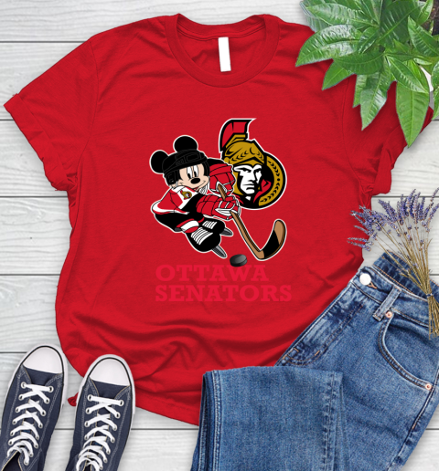 NHL Ottawa Senators Mickey Mouse Disney Hockey T Shirt Women's T-Shirt 9