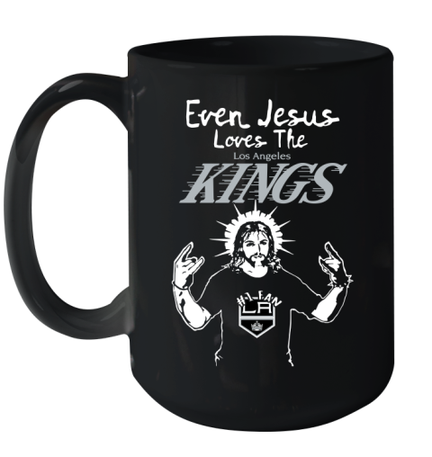 Los Angeles Kings NHL Hockey Even Jesus Loves The Kings Shirt Ceramic Mug 15oz