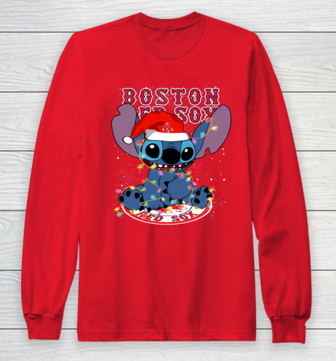 Boston Red Sox MLB noel stitch Baseball Christmas Long Sleeve T-Shirt 7