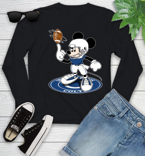 NFL Football Indianapolis Colts Cheerful Mickey Disney Shirt Youth Long Sleeve