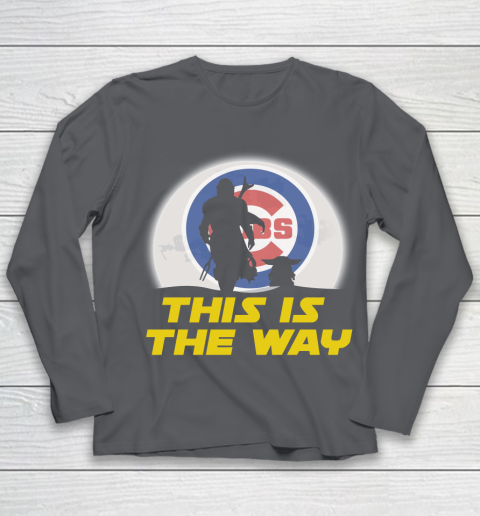 Chicago Cubs MLB Baseball Star Wars Yoda And Mandalorian This Is The Way Youth Long Sleeve 6